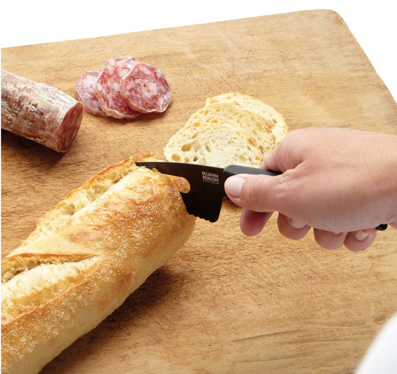 Kuhn Rikon COLORI+ Non-Stick Cheese Knife Set with Safety Sheaths, Set of 3, Black - Image 2